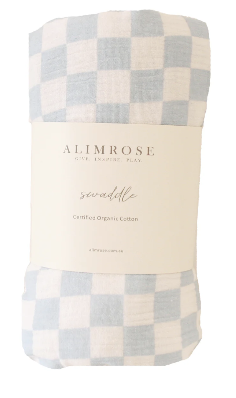 Muslin Swaddle Blue Check